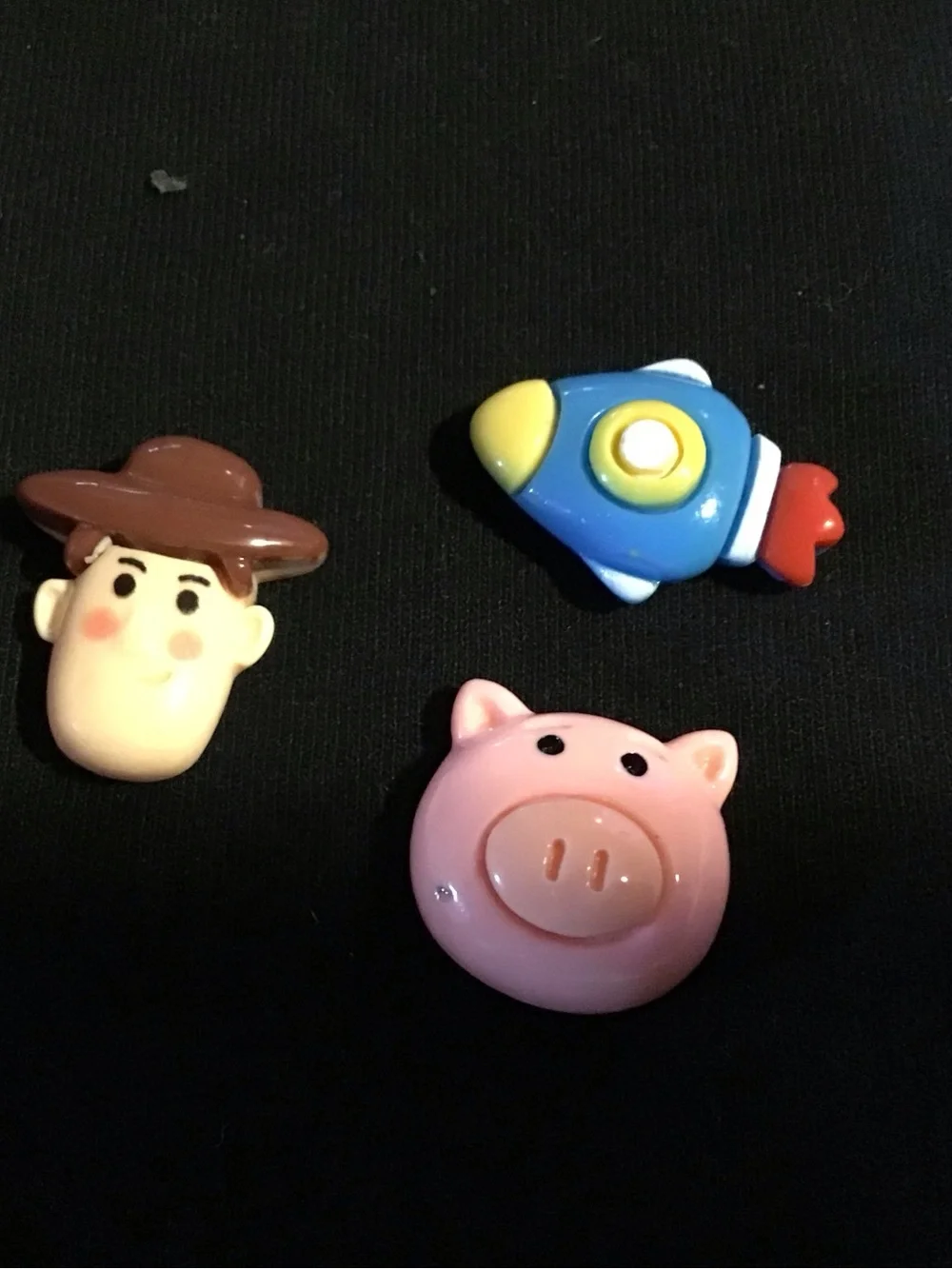 Toy Story mini magnet set Pink Pig, Green Alien, Blue Rocket